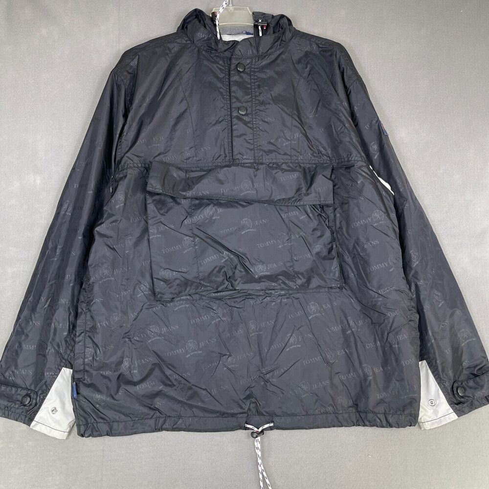 Vintage Tommy Jeans Windbreaker Jacket Men’s Sz L Nylon Anorak Pullover Hilfiger